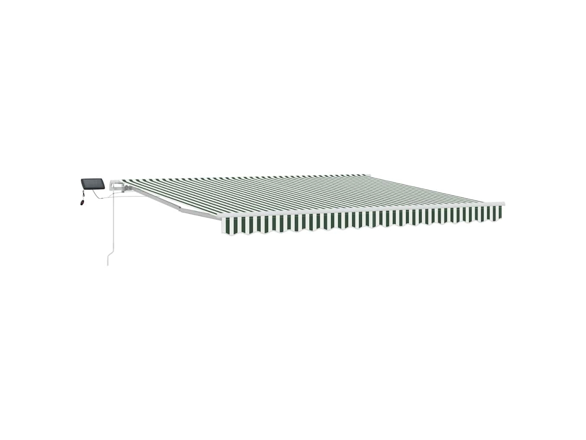 Maison Exclusive - Toldo Retráctil Manual Verde Y 400 X 300 Cm Tela Y Acero