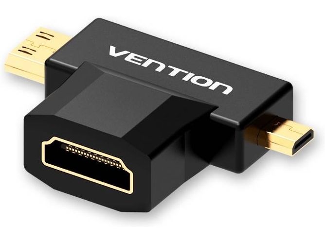 Adaptador VENTION Mini HDMI + Micro HDMI para HDMI hembra - negro