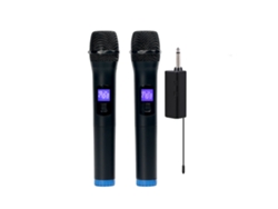Micrófono profesional (inalámbrico de doble canal, multifuncional con pantalla LCD)