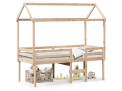 Cama Alta Con Techo 80x200 Cm Pino Macizo Dkd Home Decor