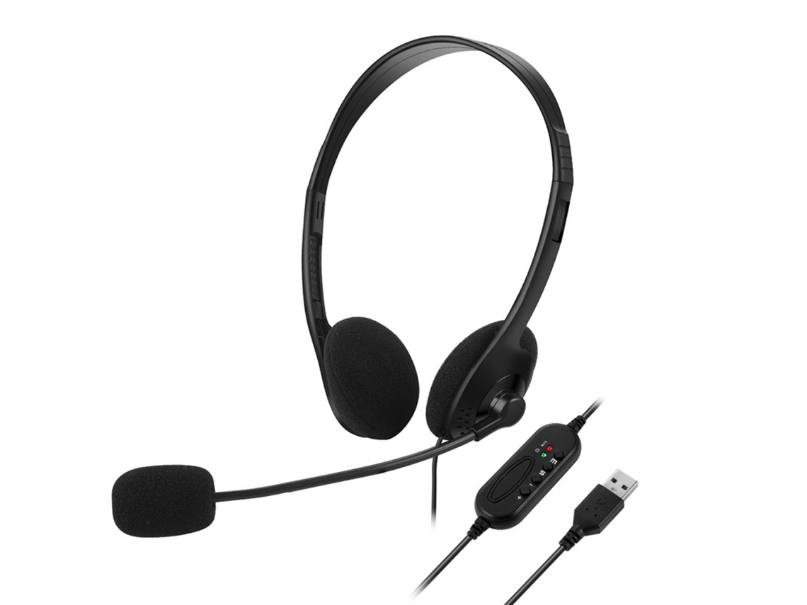 Auriculares Usb Con Micrófono, Estilo Supraaural, Con Control De Volumen