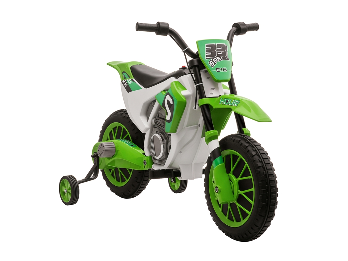 Moto Eléctrica 12v 2 Ruedas Equilibrio Arranque Suave Verde 106x51x68cm