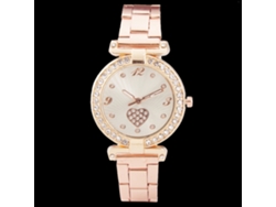 Reloj De Pulsera Unisex De Acero Color Oro Rosa Con Movimiento De Cuarzo Y Estilo Moderno.