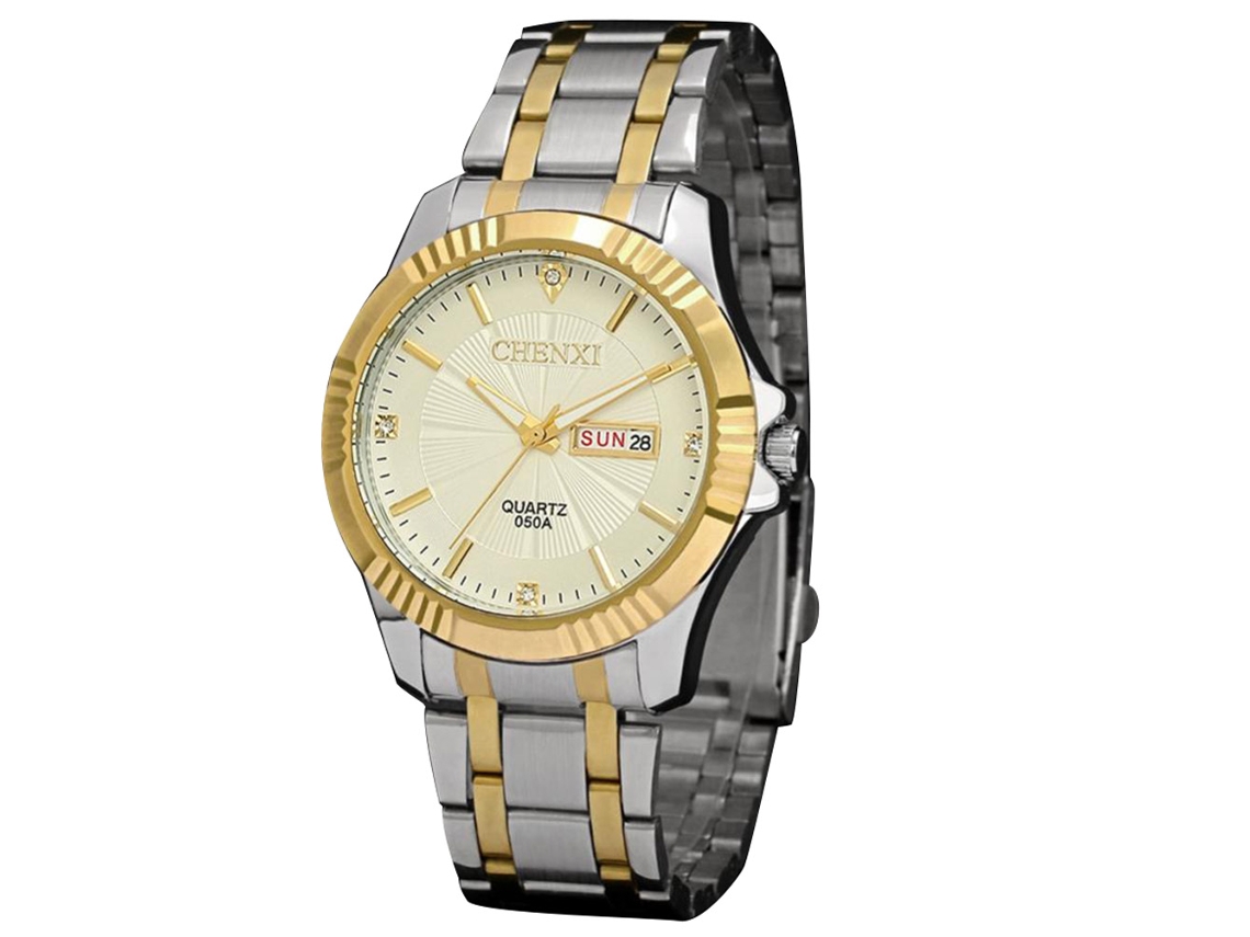 Reloj De Pulsera De Acero Inoxidable Impermeable Casual Fashion Para Hombre (cuadro Blanco)