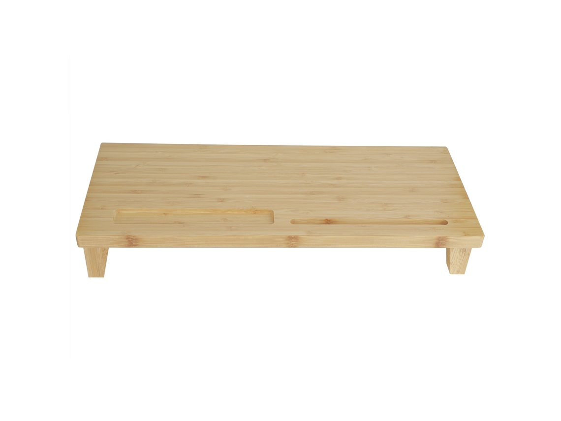 Soporte de bambú para monitor de computadora, escritorio para PC, estante para portátil, accesorios para el hogar y la oficina
