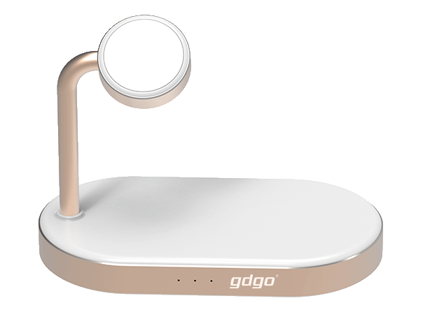 Cargador inalámbrico GDGO GDMFDK07 3in1 MFI 10W type-c para iPhone14/13 iwatch AirPods QC3.0 ABS