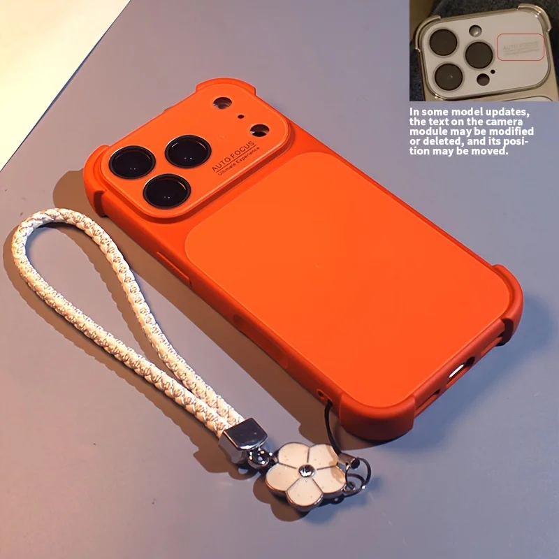 (iphone 14 Plus Naranja) Funda Para Teléfono Con Marco Galvanizado En Las Cuatro Esquinas, Protección Para La Lente, Resistente A Los Golpes.