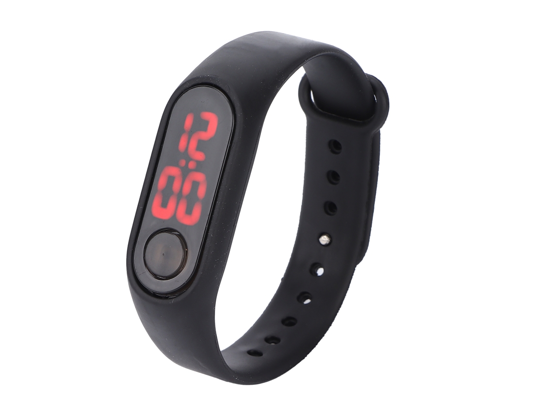 Reloj Electrónico Digital Luminoso, Resistente Al Agua, Inteligente, Con Correa De Caucho Y Plástico Negra.