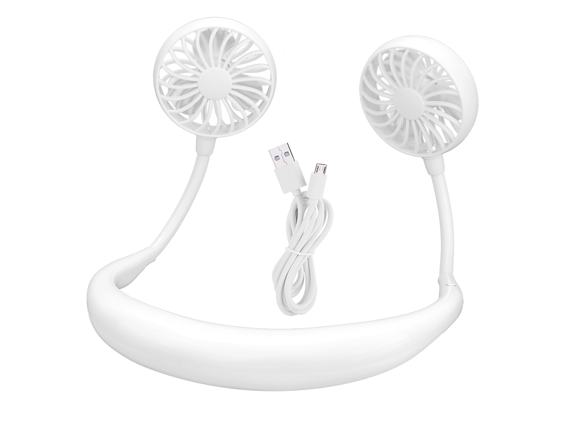 Ventilador de cuello USB portátil manos libres - Blanco