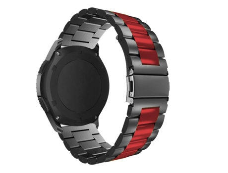 Correa Acero Inoxidável Adaptable Negro y Rojo para Garmin Venu 2 Plus