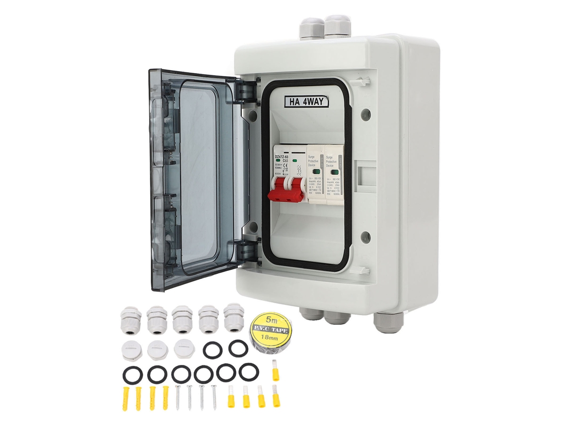 Yncm2026-caja De Distribución Impermeable Con Interruptor De Circuito Mcb Y Switch De Isolación Dc 500v 63a Para Exterior