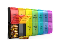 Pastillero extragrande para dos tomas diarias, estuche semanal AM/PM, caja colorida Panoona para 7 días