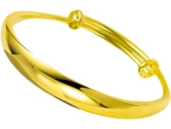 Pulseira Feminina Grossa Em Latão Dourado, Com Design Simples E Delicado, Ideal Para O Natal E Outras Festas.