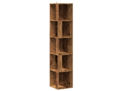 Mueble de esquina fabricado con derivados de madera, color madera vieja, EXCLUSIVO DE LA CASA