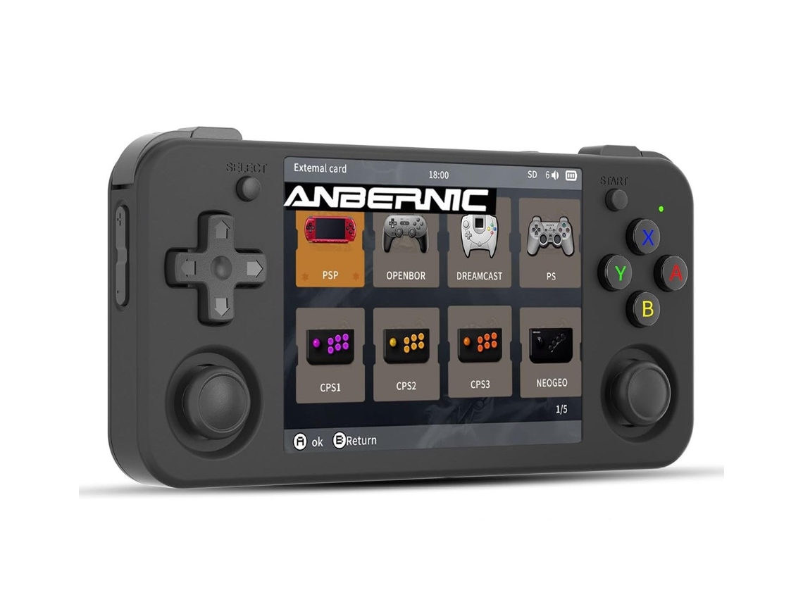 Consola de juegos retro portátil Anbernic Rg35xx H, color negro