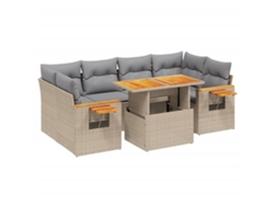 Maison Exclusive - Set Sofás De Jardín 7 Piezas Y Cojines Ratán Sintético Beige