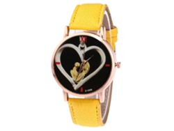 Reloj De Cuarzo Elegante Unisex Para Hombres Y Mujeres Estudiantes De Ocio Amarillo