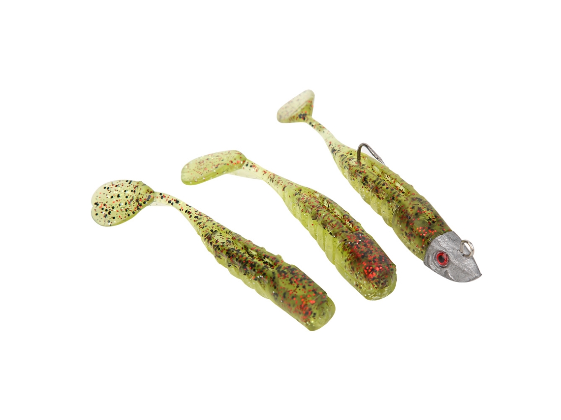 Señuelo Blando Artificial Con Cabeza De Simulación, Anzuelo Tipo Crankbait, Cola Envuelta En T, Herramienta De Pesca.