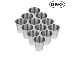 Juego De 12 Vasos De Chupito, De Acero Inoxidable, Irrompibles, Aptos Para Lavavajillas, Versátiles.