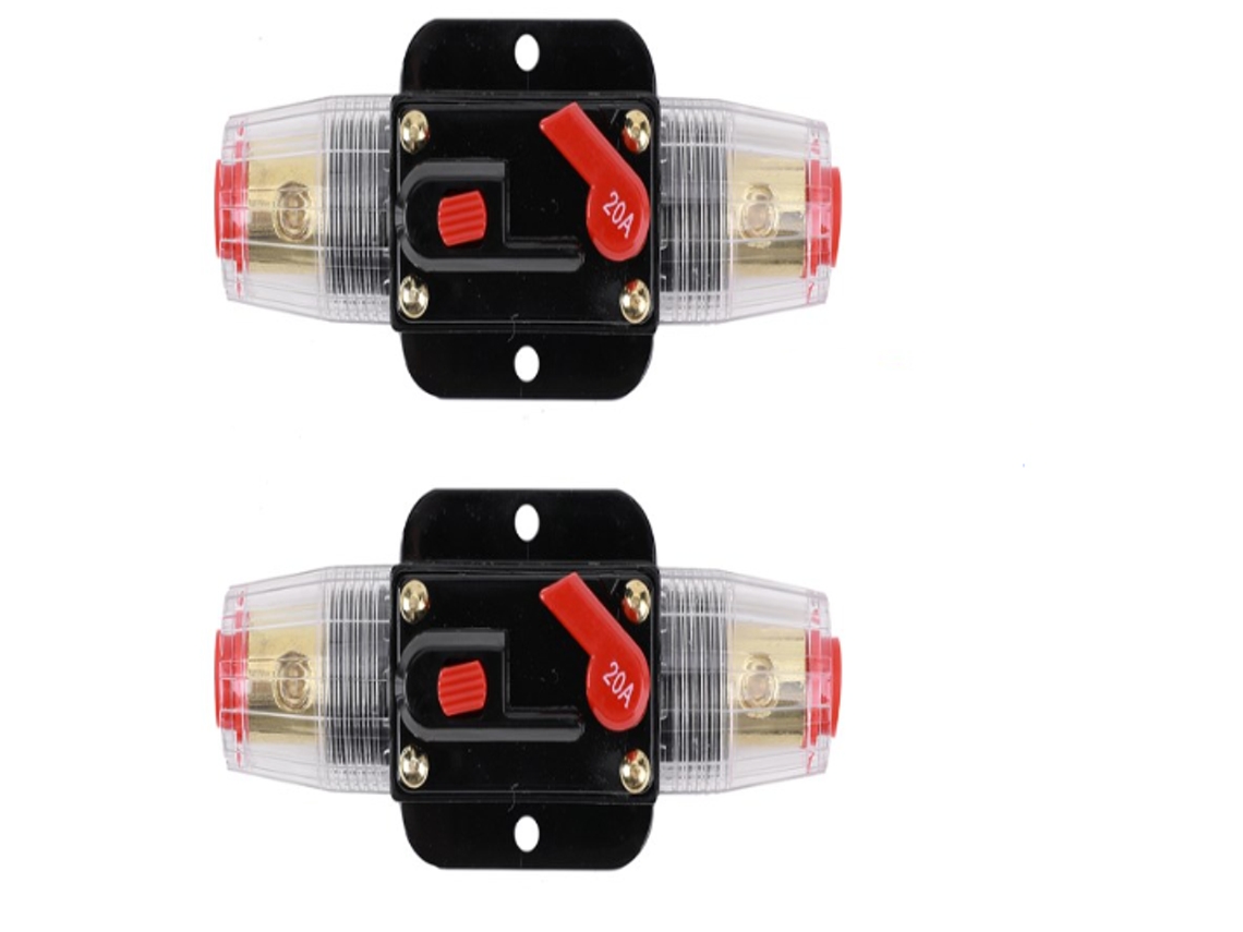 KOFIHETY Disyuntor para sistemas eléctricos automotrices, portafusibles en línea con reinicio manual y diseño impermeable, protección contra sobrecargas para s