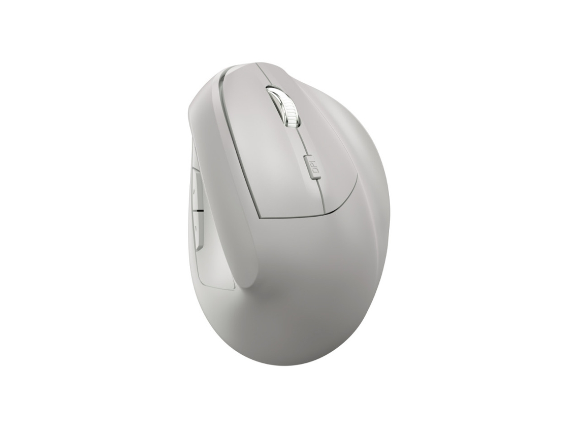 Ratón inalámbrico ergonómico Yizhood 2.4g Bluetooth modo dual recargable gris