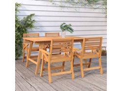Mesa de jardín LOVELY HOME para cenar en madera de acacia maciza (150 x 90 x 75 cm)