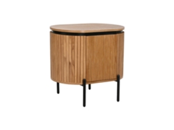 Mesita De Noche Paulownia Metal Marron 55x40x55cm