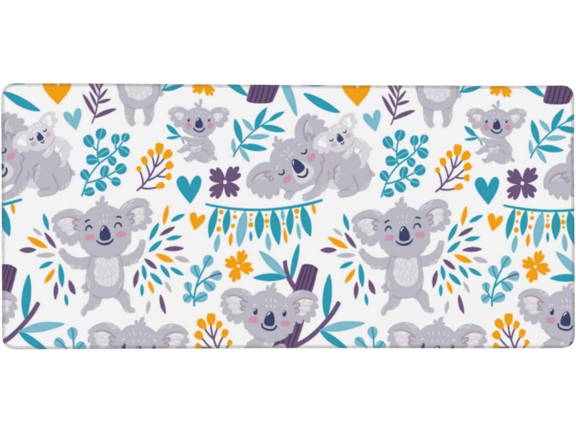 Besportble Alfombrilla De Ratón Grande Con Adorables Koalas Y Flores Y Goma Antideslizante 40 X 90 Cm