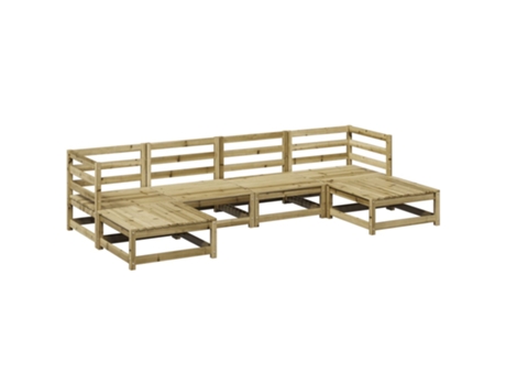 Conjunto 6 de sofás de jardín VIDAXL madera de pino impregnada