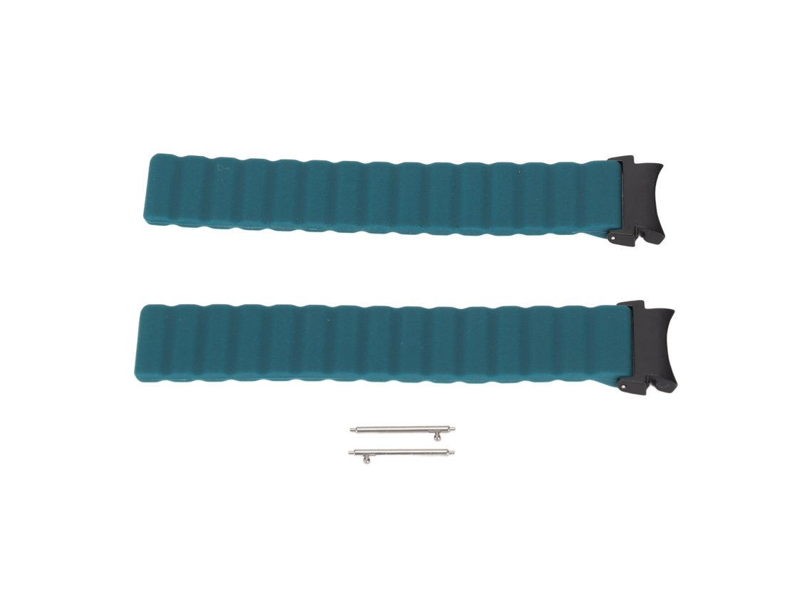 2pcs Pulseira De Relógio Magnética Dupla Via Ajustável Em Silicone Para Samsung Verde