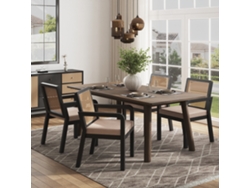 Silla De Comedor De Tela De Terciopelo De Alta Calidad (juego De 4 Piezas), Silla Ergonómica, Respaldo De Ratán