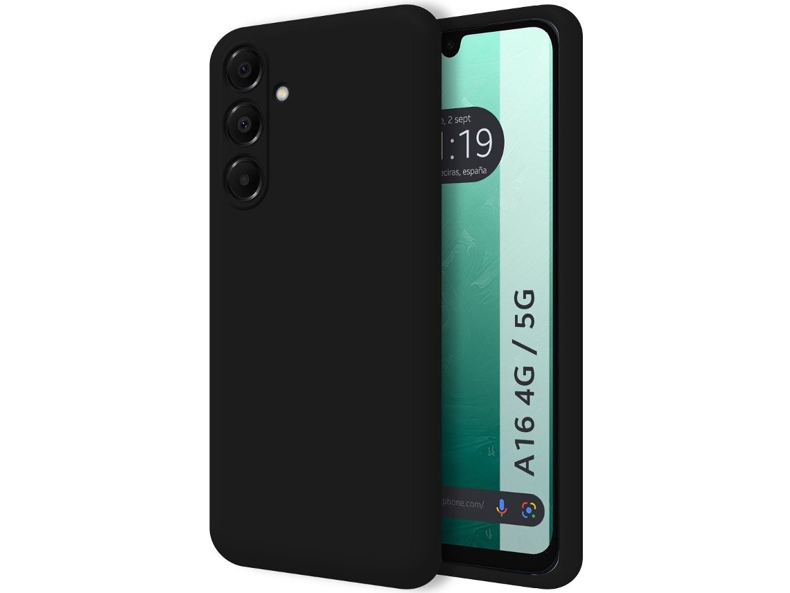 Funda Ultra Negra para Samsung Galaxy A16 TUMUNDOSMARTPHONE Silicona Líquida Textura Suave Negro