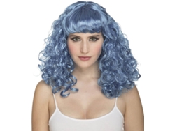 Peluca DISFRAZZES Rizada Azul Con Flequillo