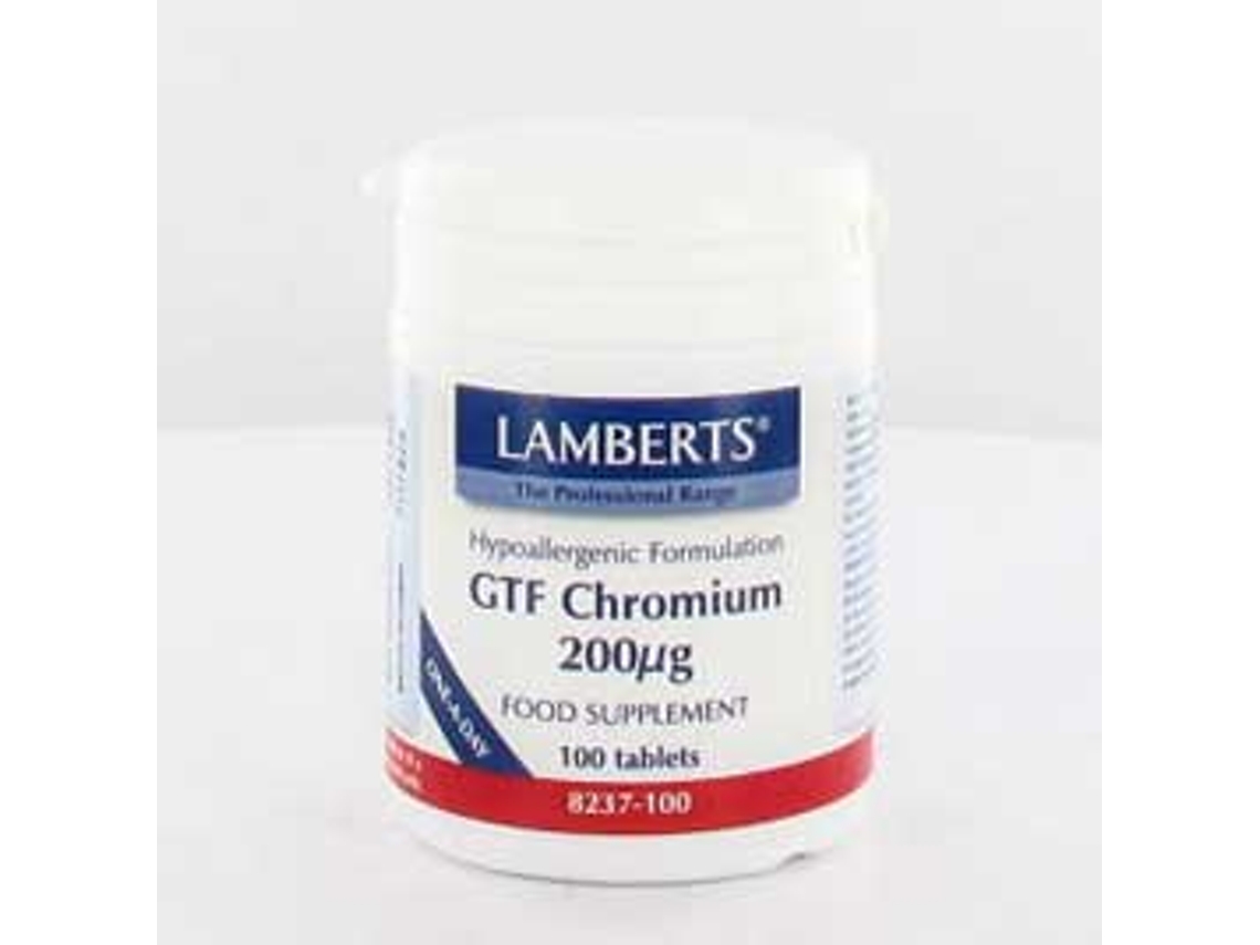 Complemento Alimentar LAMBERTS Cromo Gtf 200/Ug 100 Tabs (100 Comprimidos)