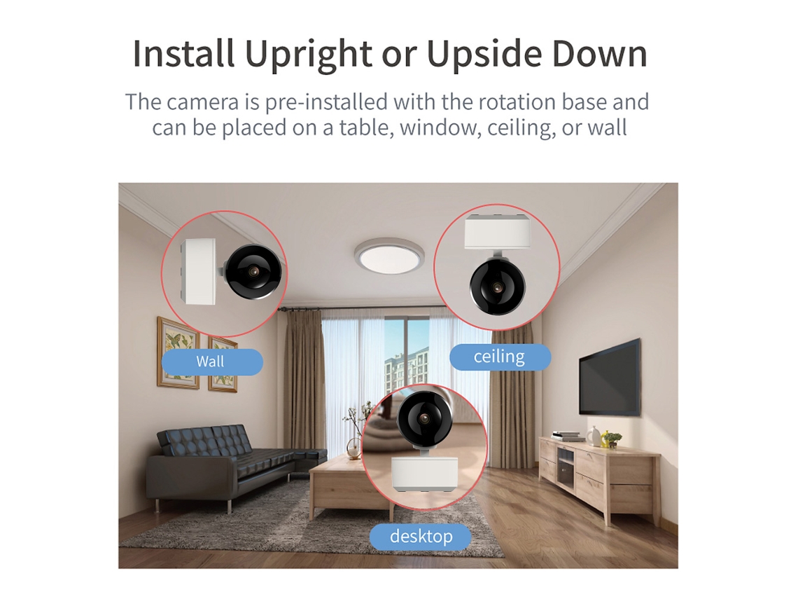 Cámara De Seguridad Hogar Wifi 1080p Inalámbrica Ptz Con Audio Y Visión Nocturna Para Bebé/mascota