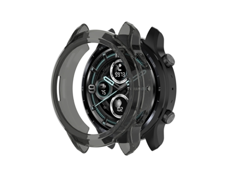 Carcasa protectora semienvuelta de color transparente de Ticwatch Pro X TPU (negro transparente)