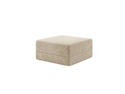 Sofá Modular Puff Convertible Veludo Listado Beige