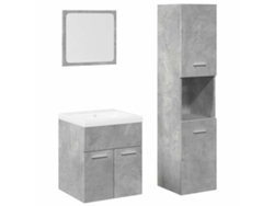 Maison Exclusive - Juego Muebles De Baño 4 Pzas Madera Contrachapada Gris Hormigón