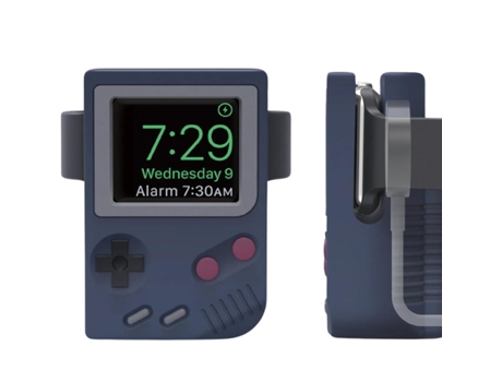 Soporte De Base De Silicona Retro De Gameboy Para Apple Watch Series 5 Blue Charger