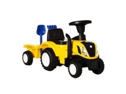 Tractor para niños de 12 a 36 meses con remolque desmontable, andador/coche con bocina, faro, pala y rastrillo, capacidad de carga de 25 kg, 91 x 29 x 44 cm, amarillo, ZENCORE SERVICES