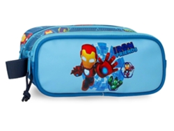 Estuche para lápices Iron Friends MARVEL de dos compartimentos (azul, 23x9x7cm)