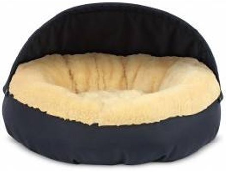 Cama Redonda para Perros y Gatos GAUTY Tela Impermeable y pelo (Beige y Gris - 57 cm)
