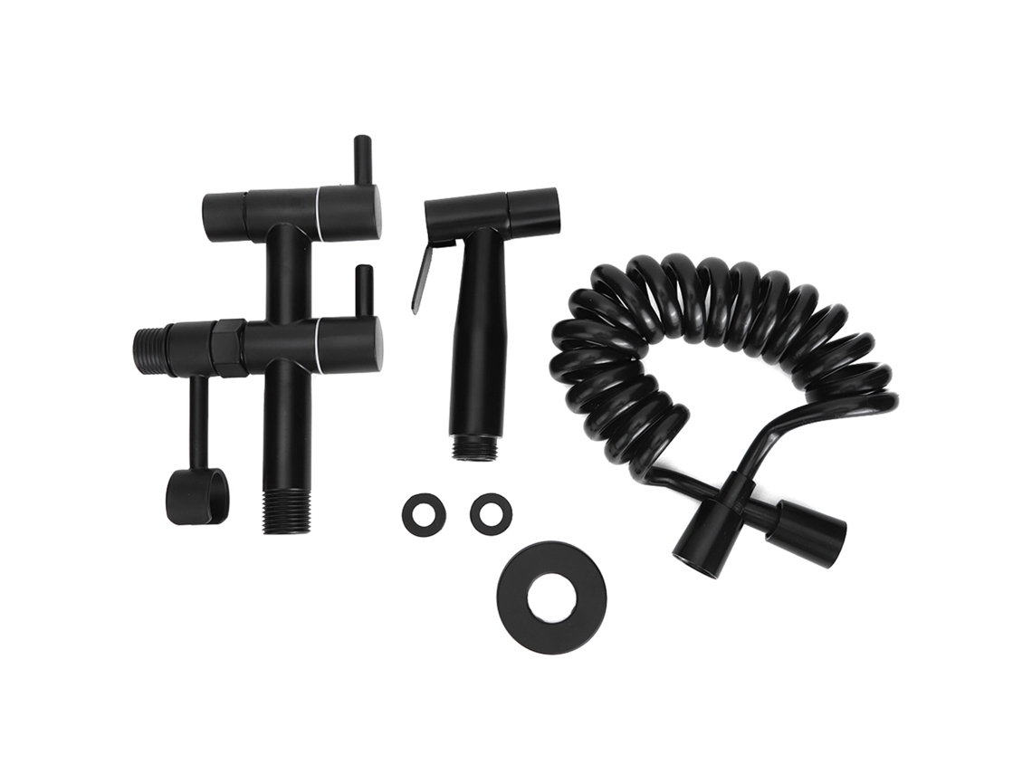 Grifo para fregadero de acero inoxidable con 1 entrada y 2 salidas