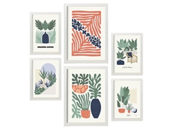 NACNIC Set De 6 Posters Minimalismo En Colores Pastel Colección De Verano Láminas De Paisajes Y Naturaleza Para  Tamaños A3 & A4 Marcos Blancos