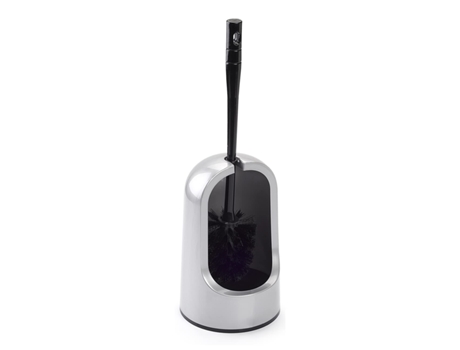 Escobillero de Baño con Soporte Higienico Plastico 14 x 40 cm Plata TIENDA EURASIA