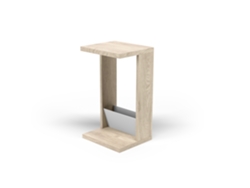 Mesa auxiliar HERDASA Magazine roble claro y blanco 70 x 40 x 35 cm