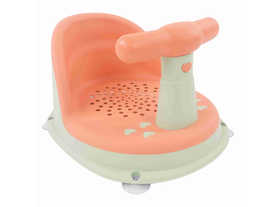 Silla De Baño Plegable Para Bebé Con Ventosas Antideslizantes, Pp Suave Y Resistente A La Piel, Rosa Y Verde.