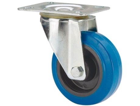 Rueda giratora placa 121-080-1 poliamix-goma azul superelast.rodillos ALEX