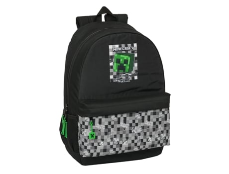 Mochila Escolar MINECRAFT Negro Verde Gris 30 x 46 x 14 cm