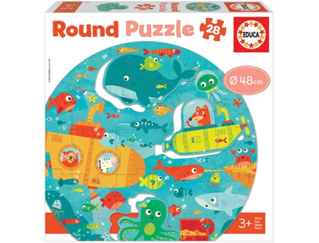 Puzzle EDUCA Round Puzzle 28 Piezas Bajo el Mar (Edad Mínima: 3 Años - 28 Piezas)